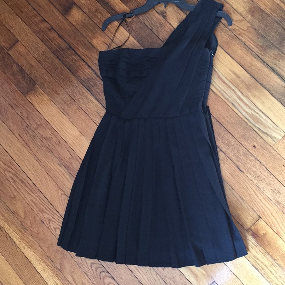 Rachel Roy pleated black one shoulder dress. - Picture 1 of 6